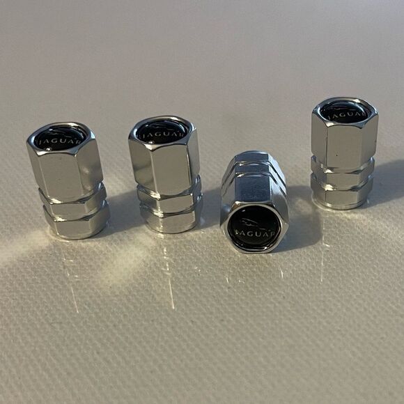 Jaguar Valve Stem Caps in Silver Set of 4 NWT - Picture 3 of 4